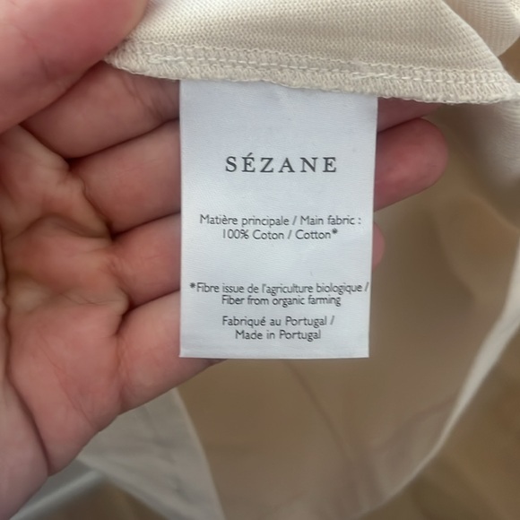 Sezane, Medium, short sleeved cream shirt - Picture 4 of 4